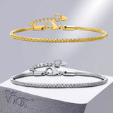 2mm Thin Snake Chain Bracelet for Women Girls, Stainless Steel Wristband Jewelry
