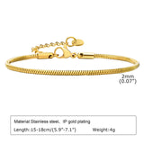 2mm Thin Snake Chain Bracelet for Women Girls, Stainless Steel Wristband Jewelry
