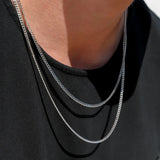 Men's Cuban Chain Necklace, Rope Links Collar, Stainless Steel Unisex Necklace