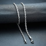 Men's Cuban Chain Necklace, Rope Links Collar, Stainless Steel Unisex Necklace