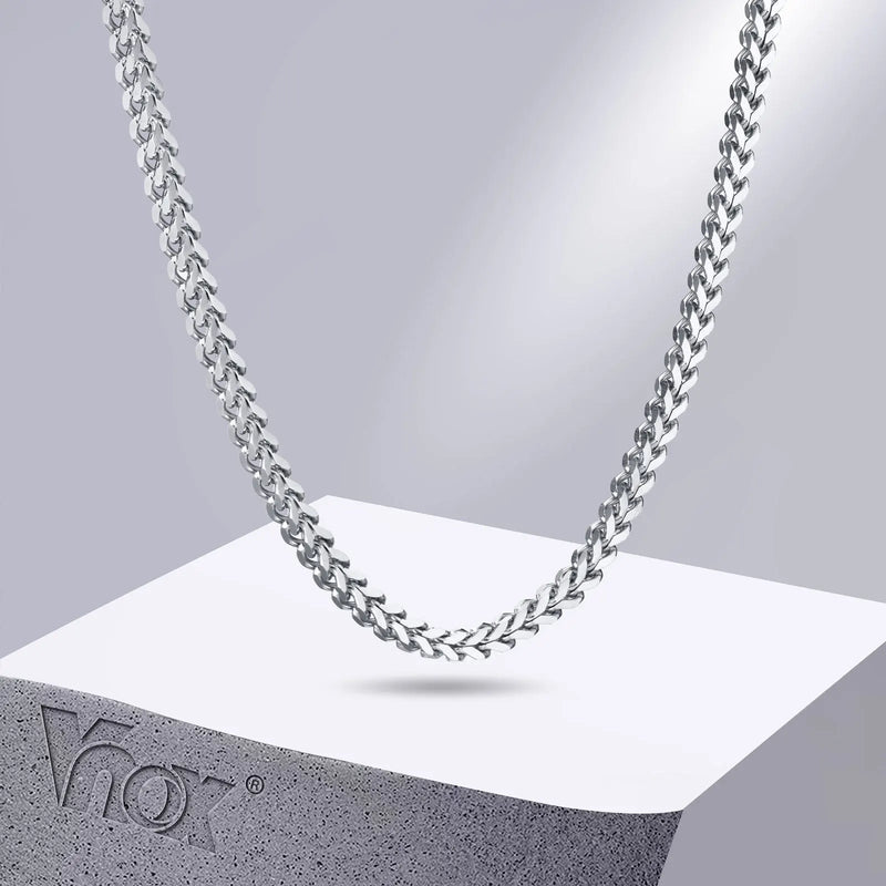 3mm Stainless Steel Franco Chain Men's Foxtail Necklace