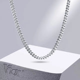 3mm Stainless Steel Franco Chain Men's Foxtail Necklace