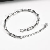 5mm Paperclip Chain Bracelet for Men, Casual Stylish Rectangle Links Wristband