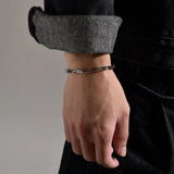 5mm Paperclip Chain Bracelet for Men, Casual Stylish Rectangle Links Wristband