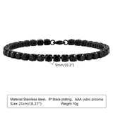 5mm Tennis Chain Bracelet, Stainless Steel Wristband, Classic Unisex