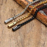 6mm Box Chain Bracelet for Men, Stainless Steel Wristband