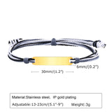 6mm Customized Bracelets for Kids, Unisex Adjustable Rope Wristband