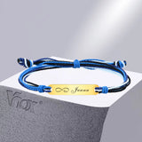 6mm Customized Bracelets for Kids, Unisex Adjustable Rope Wristband