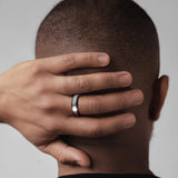 6mm Matte Stainless Steel Wedding Band, Unisex Basic Plain Tail Ring