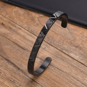 Men's Stainless Steel Triangle Cuff Bracelet, Geometric Bangle