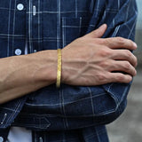 Men's Stainless Steel Triangle Cuff Bracelet, Geometric Bangle