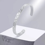 Men's Stainless Steel Triangle Cuff Bracelet, Geometric Bangle