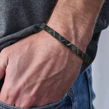 Men's Stainless Steel Triangle Cuff Bracelet, Geometric Bangle