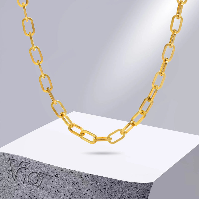 Rectangle Chain Necklace for Women, Stainless Steel Choker
