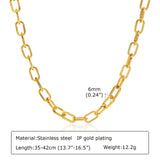 Rectangle Chain Necklace for Women, Stainless Steel Choker