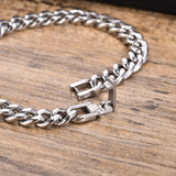 Cuban Chain Bracelet, Waterproof Stainless Steel Link Wristband for Men Women