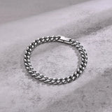Cuban Chain Bracelet, Waterproof Stainless Steel Link Wristband for Men Women