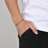 Cuban Chain Bracelet, Waterproof Stainless Steel Link Wristband for Men Women