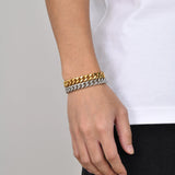 Cuban Chain Bracelet, Waterproof Stainless Steel Link Wristband for Men Women