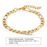7MM Chain Bracelet Punk Stainless Steel Link Wristband Jewelry