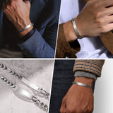 Men's 7mm Stainless Steel Chain Bracelet, Customizable, Waterproof, Never Fade