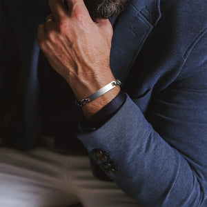 Men's 7mm Stainless Steel Chain Bracelet, Customizable, Waterproof, Never Fade