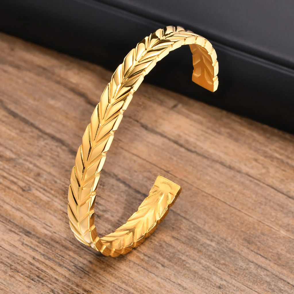Silver Stainless Steel Arrow Bangle for Men