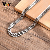 Men's Miami Cuban Chain Necklace, 8mm Width, Stainless Steel, 18-24inch