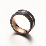 8mm Men's Tungsten & Gold-color Ring