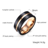 8mm Men's Tungsten & Gold-color Ring