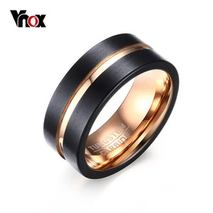 8mm Men's Tungsten & Gold-color Ring