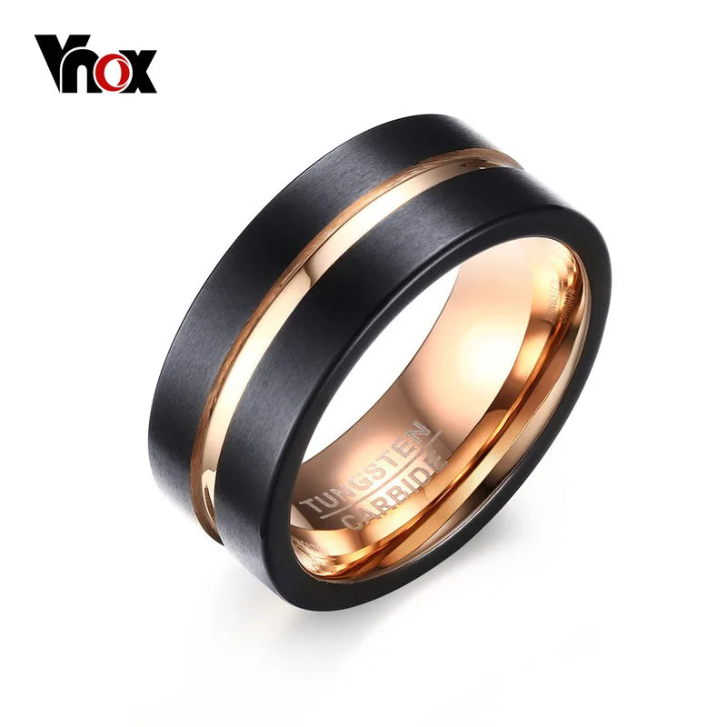 8mm Men's Tungsten & Gold-color Ring