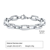 9.2MM Rectangle Chain Steel Bracelet for Men - Birthday Gift for Dad