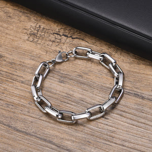 9.2MM Rectangle Chain Steel Bracelet for Men - Birthday Gift for Dad
