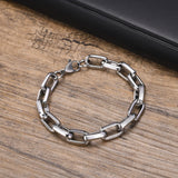 9.2MM Rectangle Chain Steel Bracelet for Men - Birthday Gift for Dad