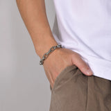 9.2MM Rectangle Chain Steel Bracelet for Men - Birthday Gift for Dad