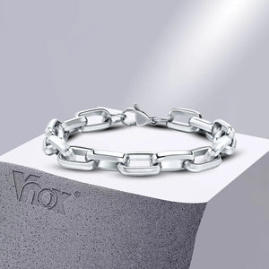 9.2MM Rectangle Chain Steel Bracelet for Men - Birthday Gift for Dad
