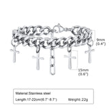 9MM Cuban Chain Bracelets for Men Boys Gifts, Stainless Steel Wristband