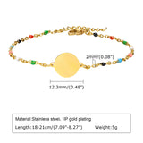 A-Z Initial Bracelets for Women, Stainless Steel Round Coin Charm Bracelet
