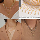 A-Z Tiny Women Initial Necklace, Small Bling Letter Girl Chain Choker
