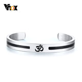 AUM OM Bangle Bracelet Stainless Steel Yoga Meditation Jewelry