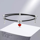Adjustable Heart Cactus Charm Bracelet for Girls Boys, Unisex Lucky Wristband