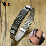 Adjustable Length TO DAD Bracelets for Men Mesh Watch Band