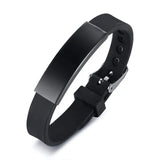 Kids ID Bracelets Stainless Steel Bar Rubber