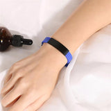 Kids ID Bracelets Stainless Steel Bar Rubber