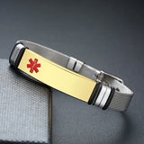 Stainless Steel Mesh Medical ID Bracelet Customize Diabetes