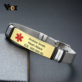 Stainless Steel Mesh Medical ID Bracelet Customize Diabetes