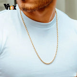 Stainless Steel Twisted Singapore Chain Necklace for Men Women