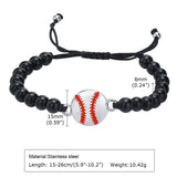 Baseball Charm Bracelets for Men Women, Adjustable Nylon Rope Chain