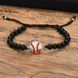 Baseball Charm Bracelets for Men Women, Adjustable Nylon Rope Chain